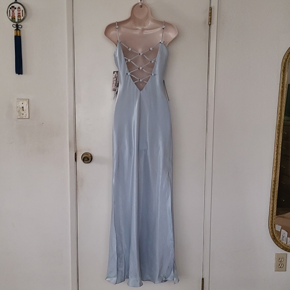 Vintage Blue Slip Gown - Picture 4 of 8